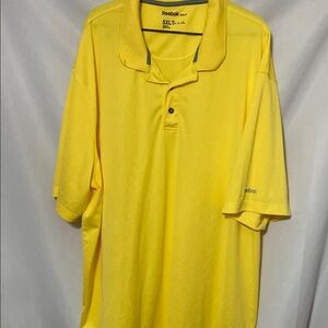 Reebok GOLF Yellow Polo Shirt Casual Sporty Style MENS SIZE 5XLT CLEAN
